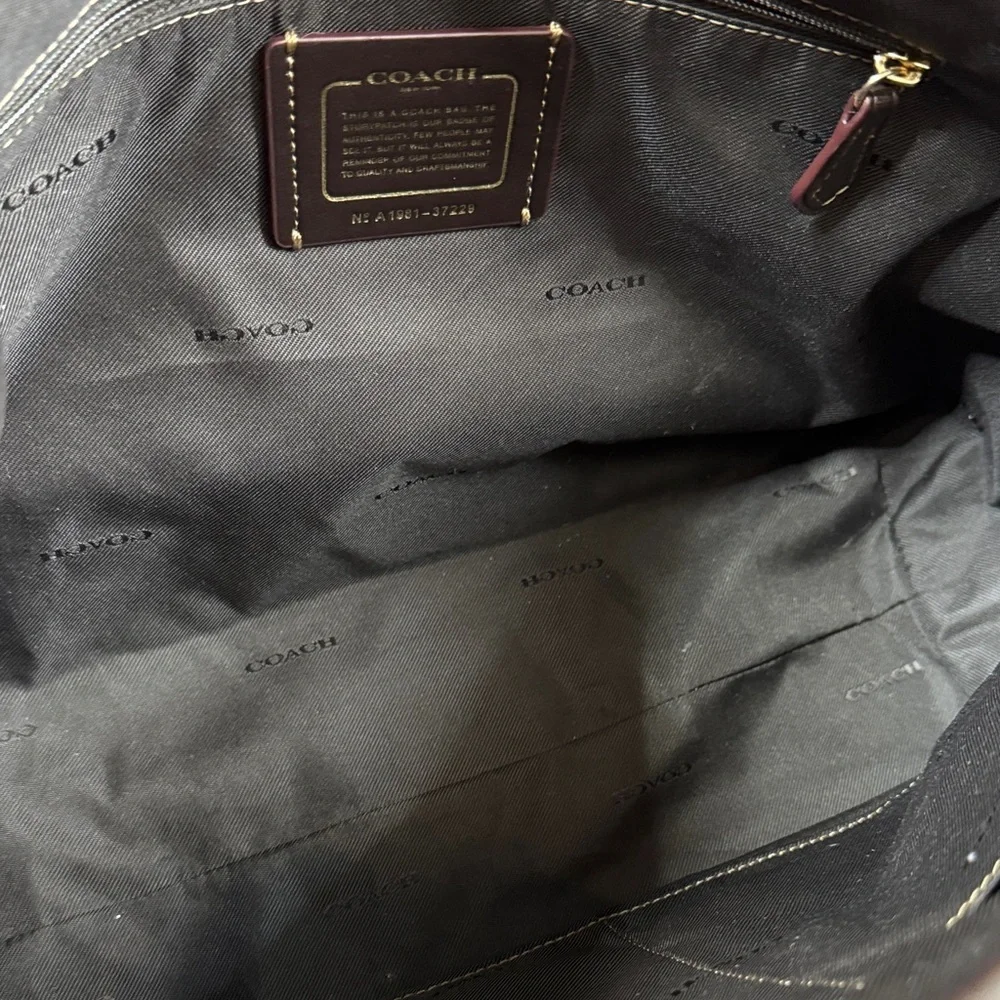 Coach Brown Signature Canvas Tote with Dark Brown Trim EUC